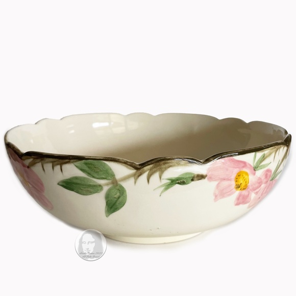 Large Salad Bowl Franciscan Pottery California Mid Century Desert Rose Pattern - Picture 3 of 11